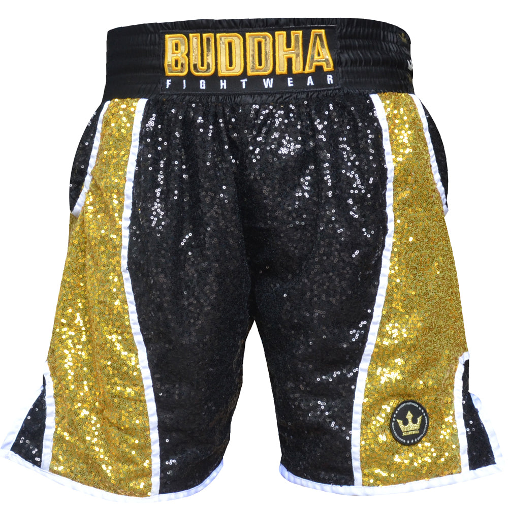 Pantaloncino Boxe Buddha Fanatik Nero-Oro