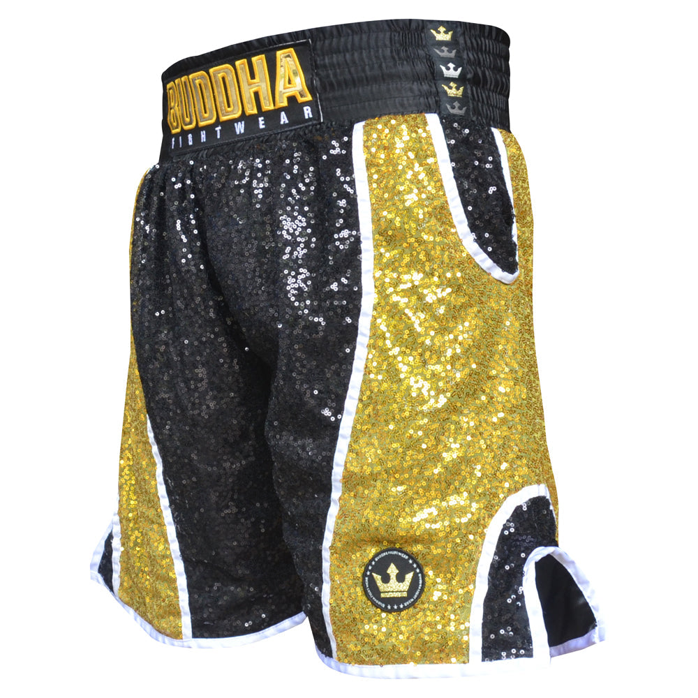 Pantaloncino Boxe Buddha Fanatik Nero-Oro