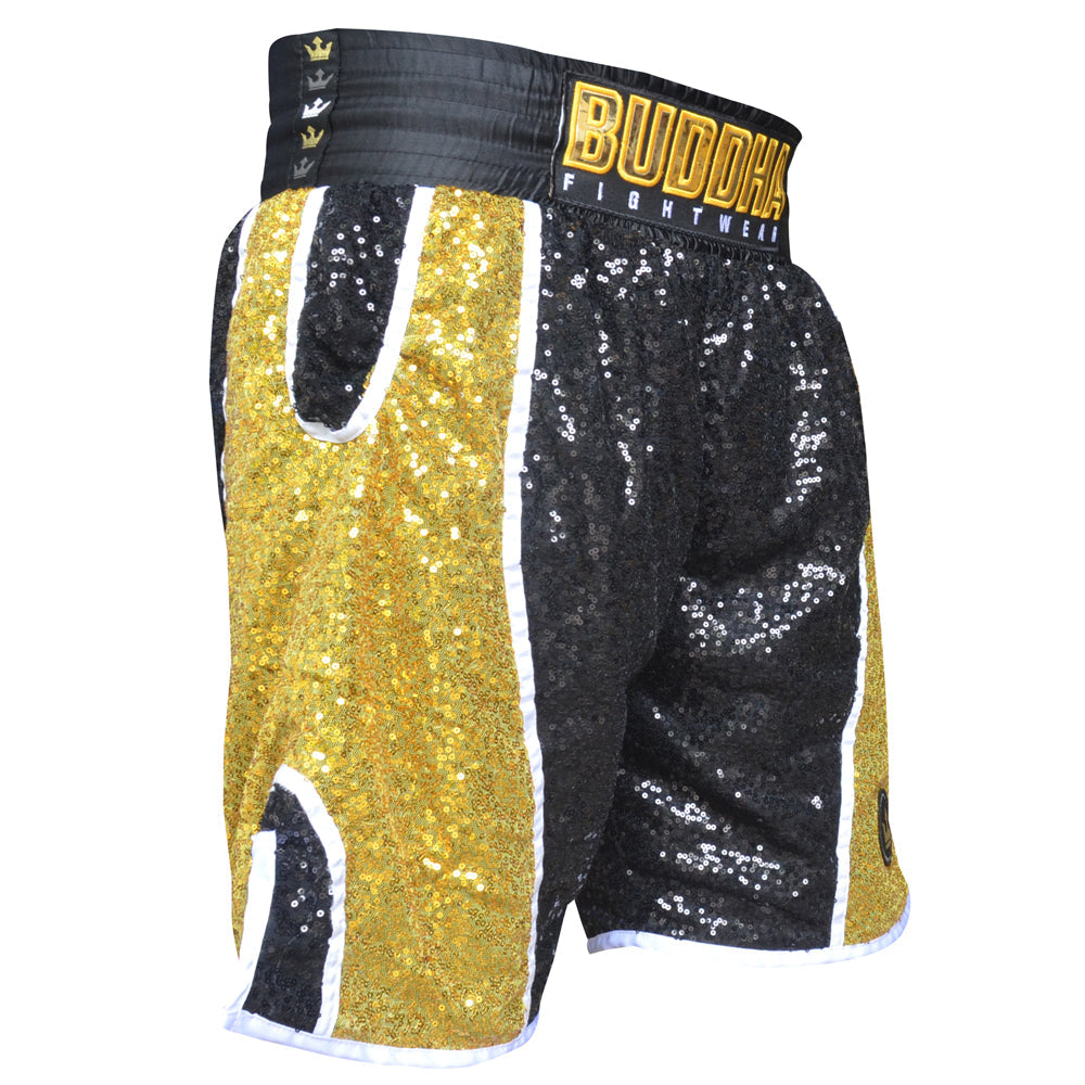 Buddha Fanatik Boxing Shorts Black-Gold