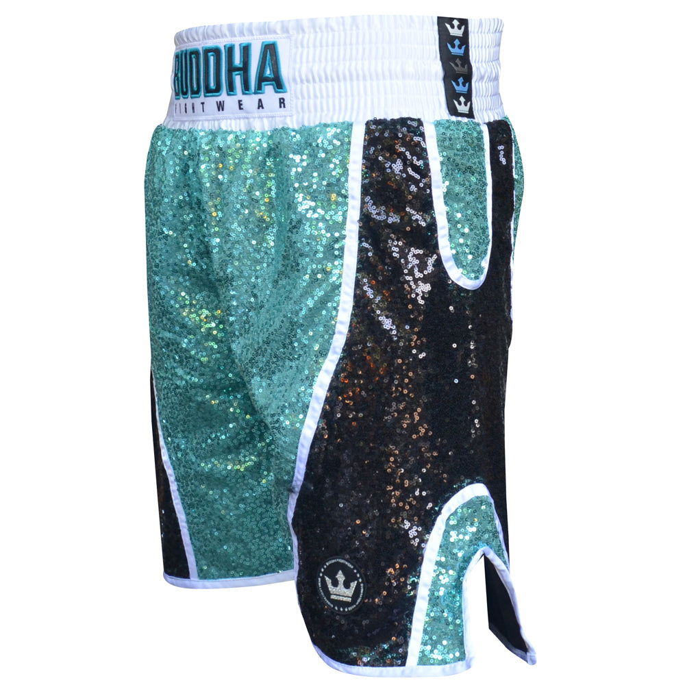 Buddha Fanatik Green-Black Boxing Shorts