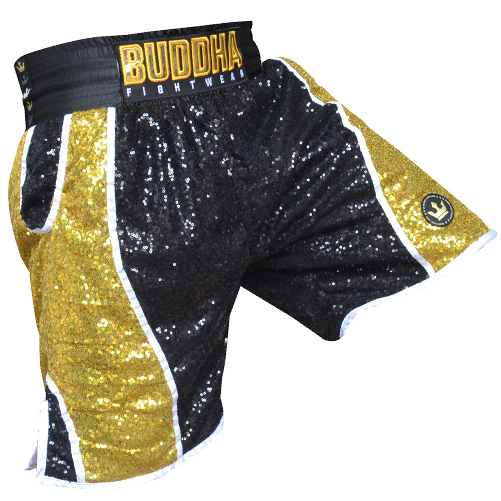 Buddha Fanatik Boxing Shorts Black-Gold